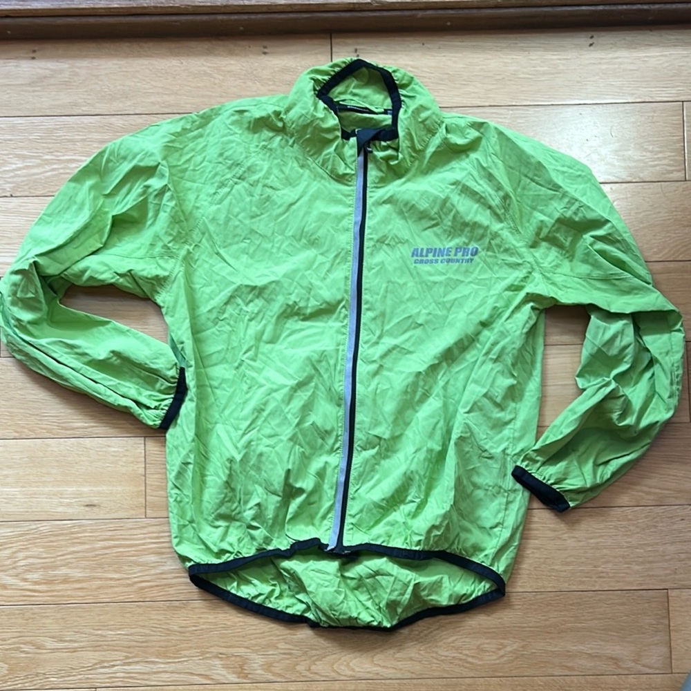 Alpine Kids windbreaker and bicycle Jacket - Green and Black